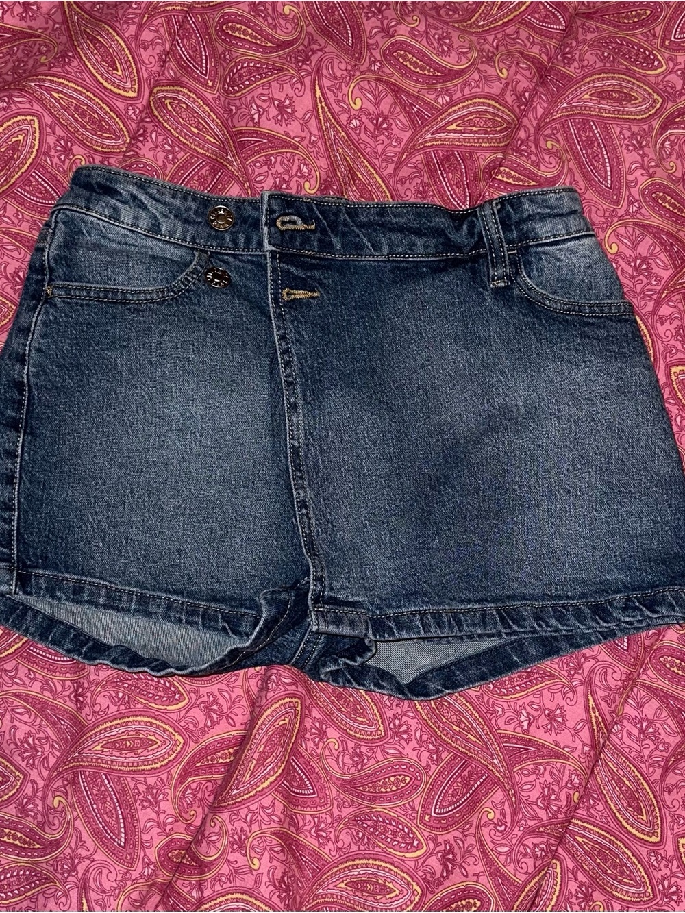Celebrity Pink Dark Blue Denim Shorts Skort